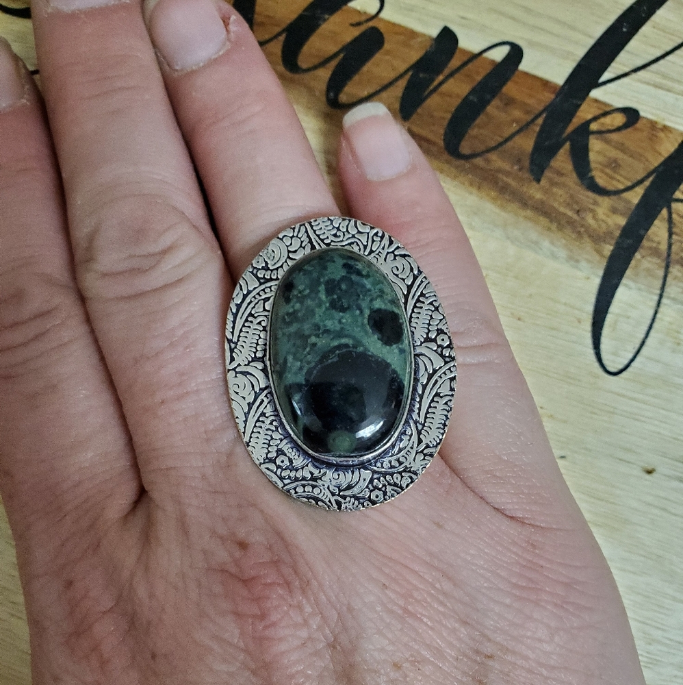 New Kambaba Jasper 925 Silver Ring.